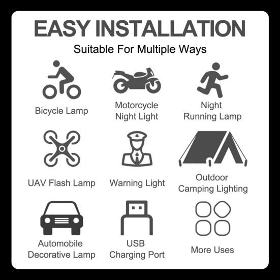 1 Комплект Велосипедный Ночной Фонарь Смена Цвета с Кабелем для Данных Длительное Время Работы 30 Режимов 5В 1А Освещение Зарядка Micro USB Многофункциональный