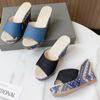 Women Slippers Fashion Casual Summer Retro Open Toe Versatile Wedge Heel Thick Sole Outdoor Slippers for Women
