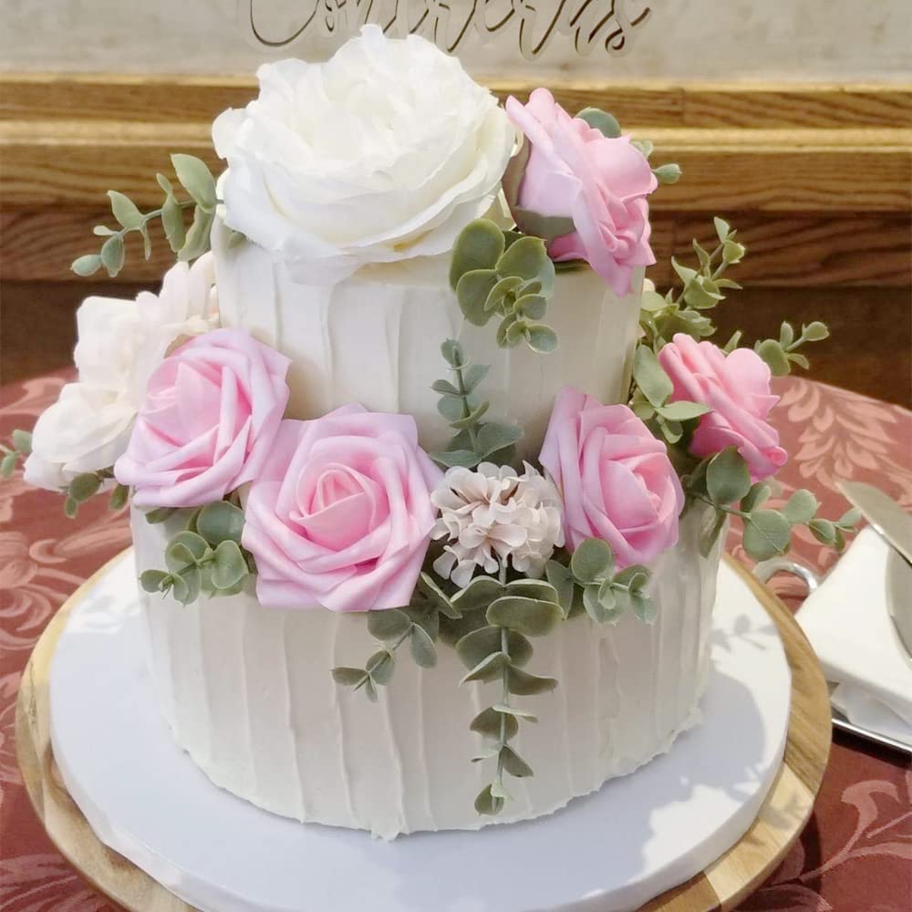 50шт искусственная пена роза искусственная роза цветок искусственная роза со стеблем DIY свадебный букет свадебный душ центральный цветочная композиция вечеринка