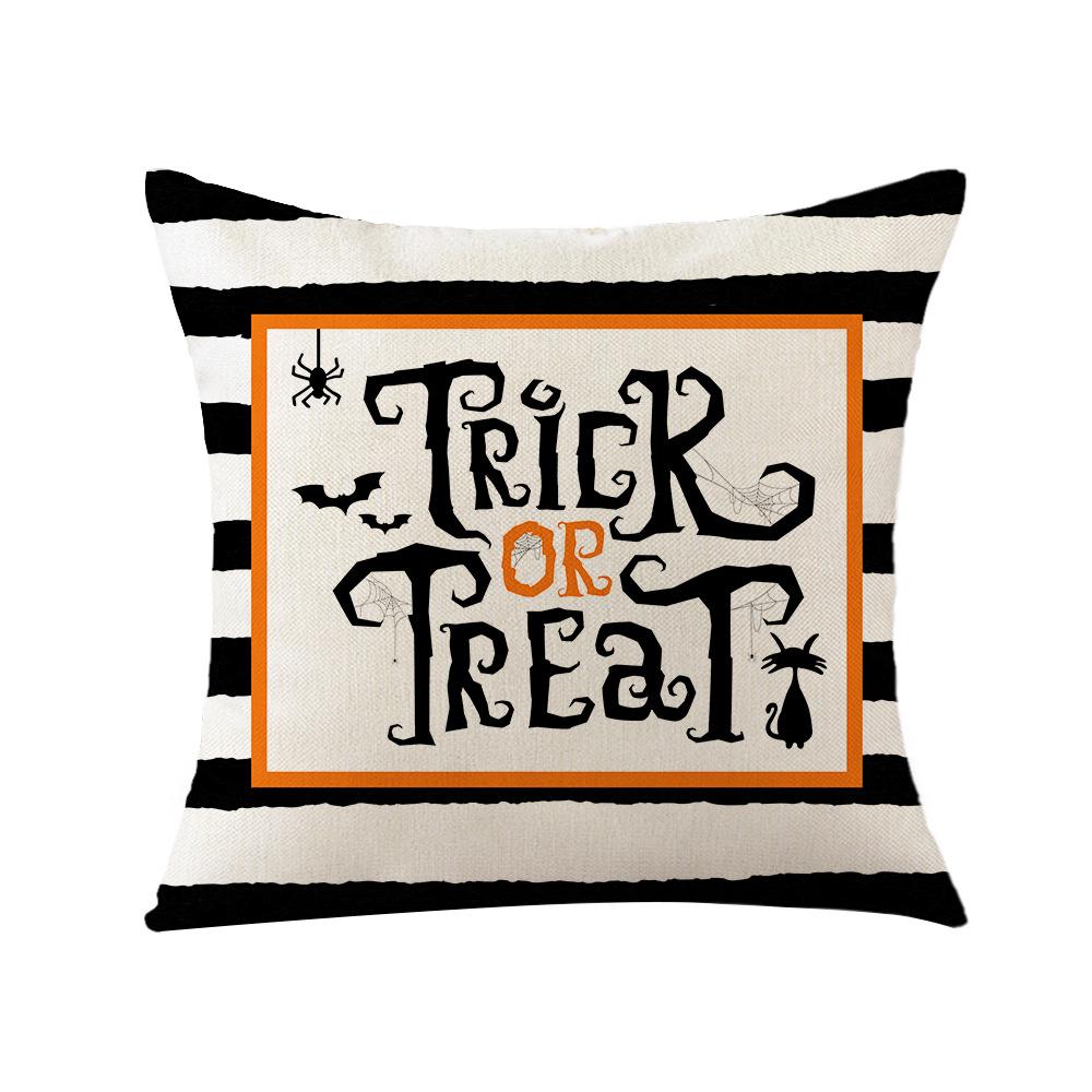 2026 New Halloween Pillow Cover Funny Pumpkin Polyester Printed Couch Cushion Case 18x18 Inches