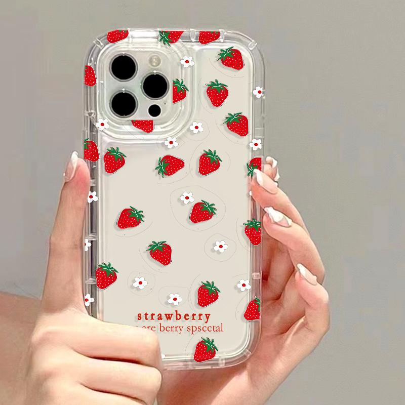 Чехол для телефона Strawberry Rabbit для iPhone 13, чехол для iPhone 15, 11, 12, 14, 16, Pro Max, XR, XS, X, 6, 7, 8, Plus, SE, противоударные прозрачные чехлы
