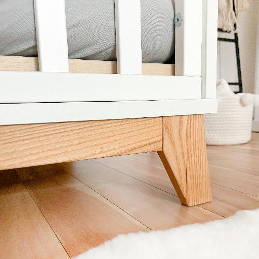 Łóżeczko dziecięce nordik 2w1 120x60 cm - drewniane łóżko dla dziecka + barierka