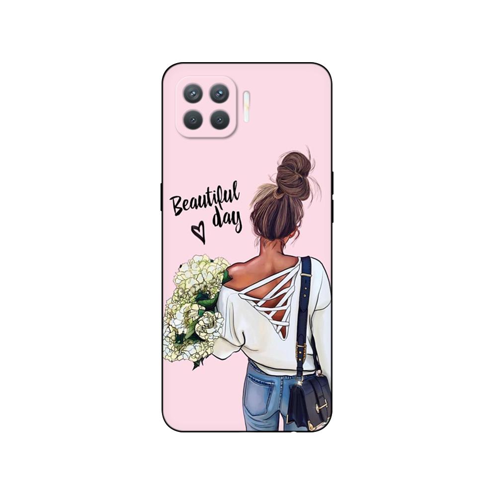 Силиконовый чехол для телефона Oppo Reno4 Lite, чехол для Oppo F17 Pro, задняя крышка Reno 4 lite, 6,43 дюйма, черный чехол из ТПУ, розовый аниме, космический автомобиль