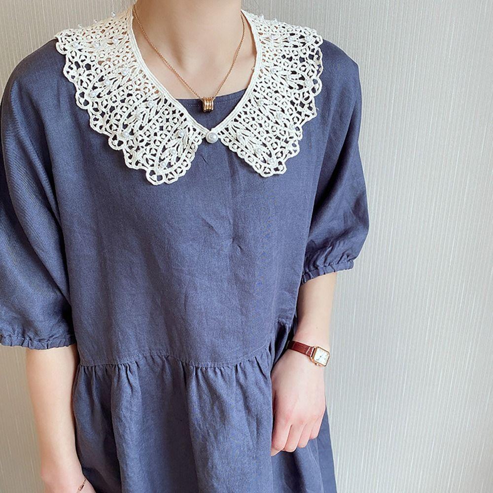 Adjust Clothes Neck Ruff Mini Cape Lapel Half Shirt Lace Fabric Neckline Detachable Fake Collar