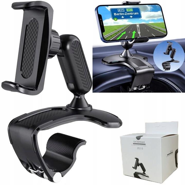 Uchwyt Do Samochodu Na Telefon Kokpit Deskę Lusterko Z Klips Obrotowy 360°