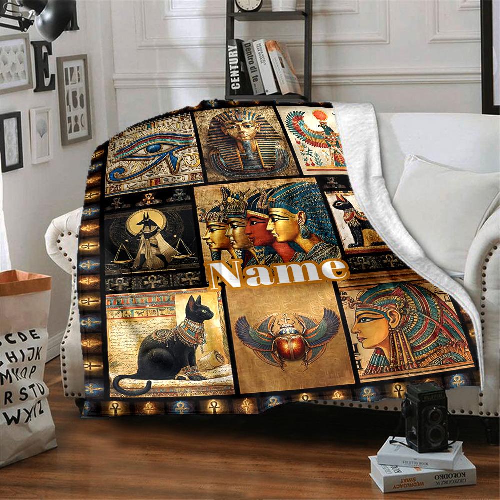 Egyptian Mythology Home Customize Your Name Blankets Comfortable Soft Lightweight Allseason Multipurpose Blanket For Picnics Sofas Offices Beds Living