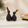 Фигурки кроликов из смолы для украшения дома (Упаковка из 1 шт., Черный)