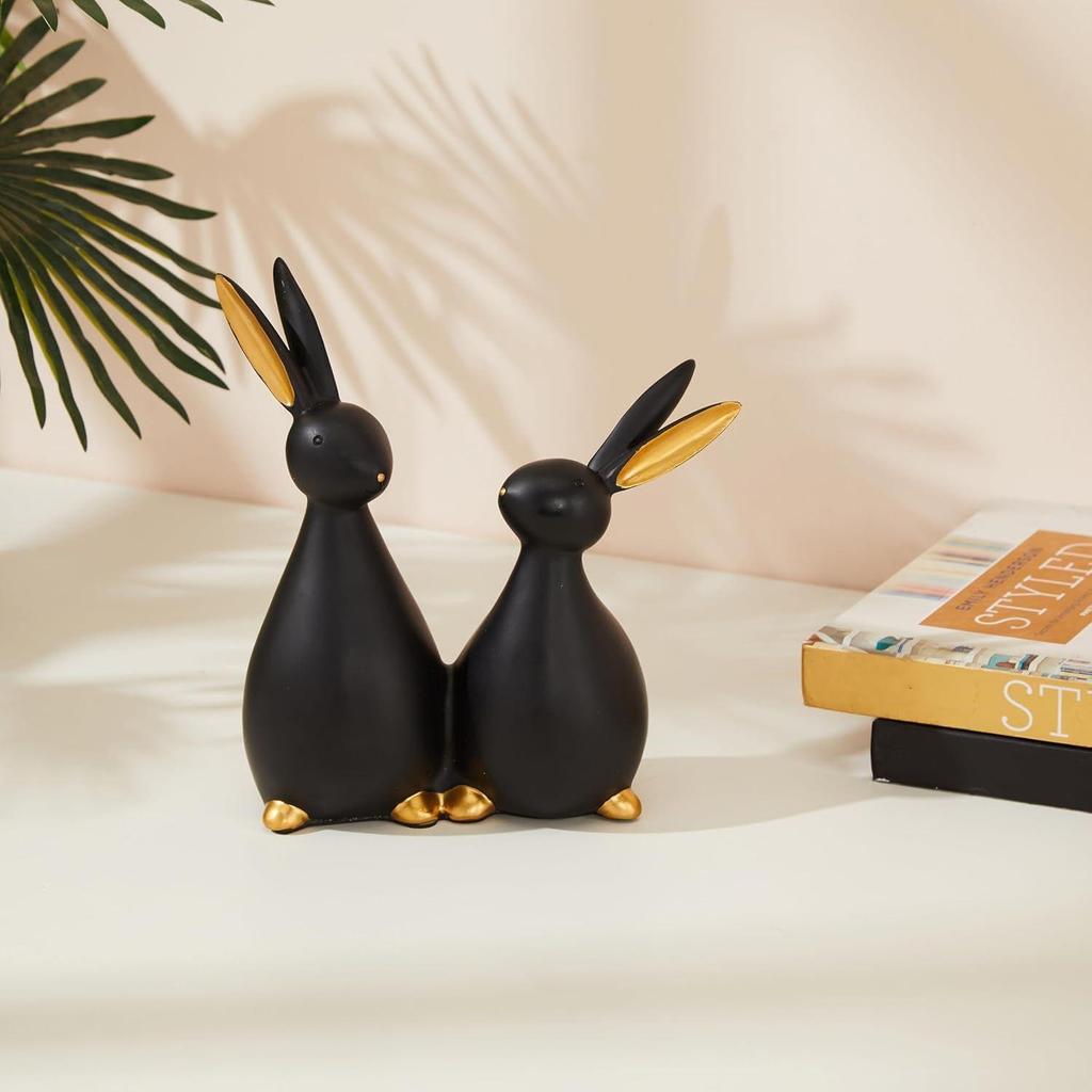 Фигурки кроликов из смолы для украшения дома (Упаковка из 1 шт., Черный)