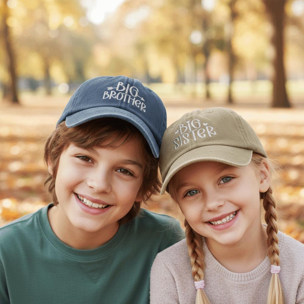 Adjustable Big Brother Big Sister Caps Vintage Embroidery Baseball Cap Fashion Kids Dad Hat Gifts