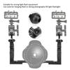 All Metal Dual Handheld Hand Grip Diving Flashlight Bracket Underwater Sports Camera Holder Stabilizer