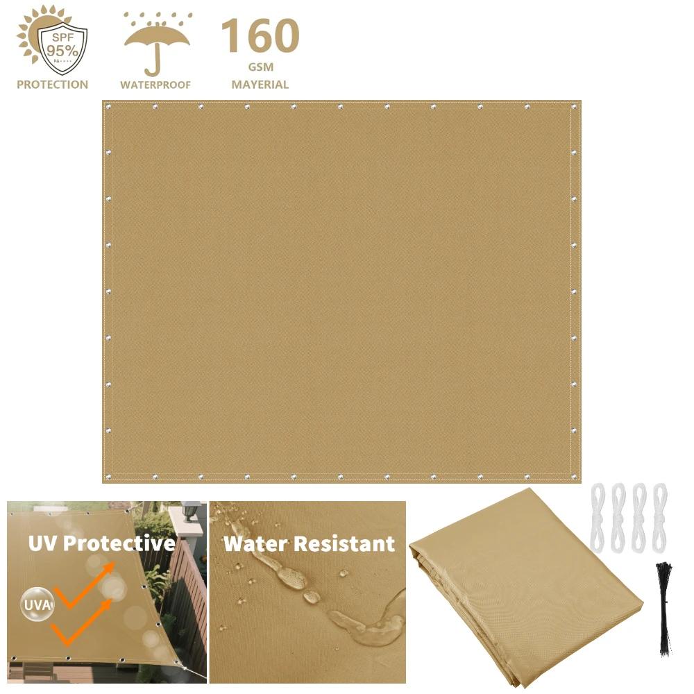 Водонепроницаемый тент 95% защита от УФ-лучей Солнцезащитный парус Садовый экран для конфиденциальности Для автомобиля Брезентовый навес для перголы Навес Солнцезащитный парус