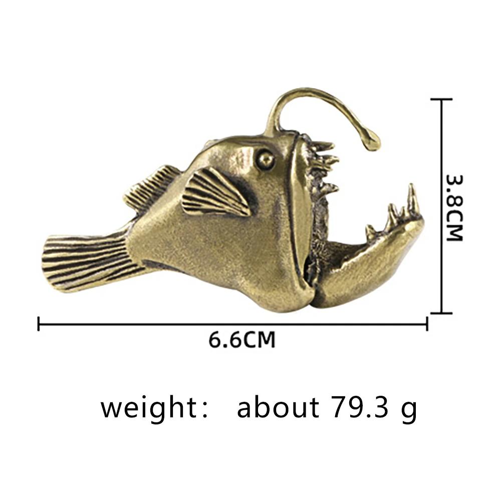 Ocean Fish Catfish Lantern Fish Brass Ornaments Metal Figurines Desk Decoration Copper Crafts Collection Festival Gift