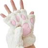 Winter Warm Fingerless Gloves Lovely Sweet Bear Paw Thickened Plush Half Finger Glove Multicolor Fluffy Soft Cat Claw Mittens
