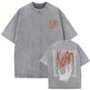 Стирка Винтажная Рок-группа Korn Выпуски Альбома Графическая Футболка Мужчины Женщины Ретро Альтернативный Металл Футболки Мужские Оверсайз Футболки