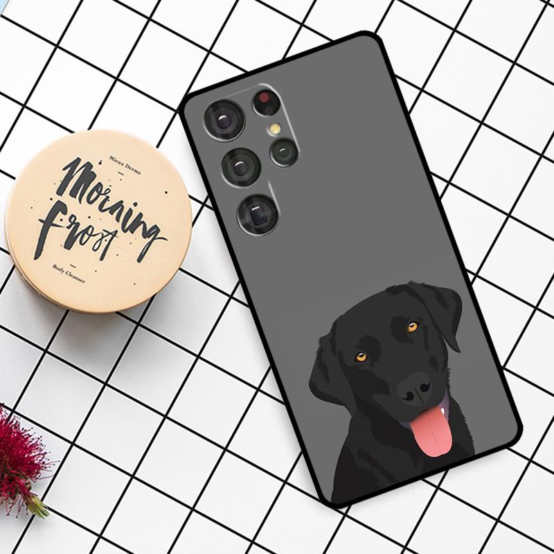 Black Labrador Dog Case For Samsung Galaxy S24 FE S20 FE S21 S22 S23 S24 S25 Ultra S9 S10 S25 Plus Phone Cover
