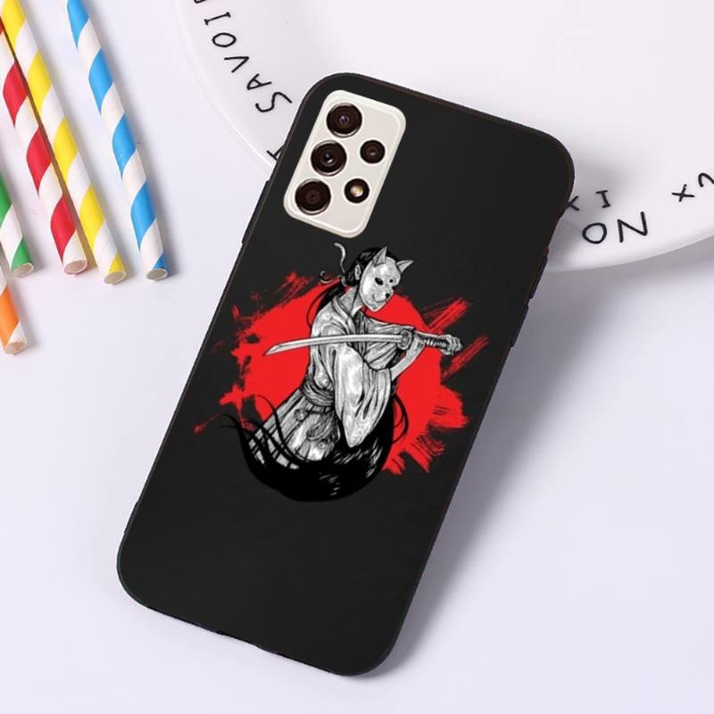Чехол для телефона Samurai Gril Women для Samsung A91 A81 A73 A72 A71 A30S A20 A12 A13 A52 A53 4G 5G, мягкий черный чехол для телефона