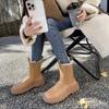 2024 Women’s Snow Ankle Boots Flats Platform Plush Warm Casual Shoes Winter New Flat with Thick Goth Fashion Shoes Women Boots