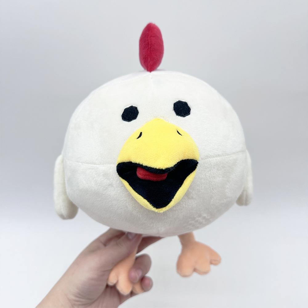 New 26Cm Cute Chicken Gun Plush Toy White Little Flying Chicken Stuffed Animal Doll Soft Pillows Room Decor Kids Xmas Gifts