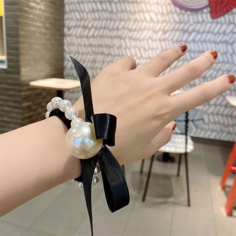 Женские очаровательные резинки для волос с большим жемчугом в корейском стиле, резинки для волос, резинки для волос для девочек, резинка для волос, аксессуары для волос