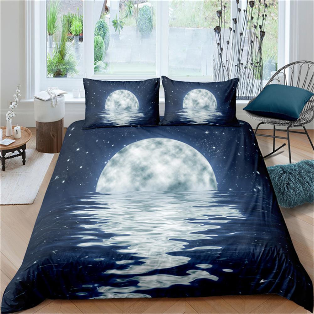 Wave Duvet Cover King/Queen Size 3D Blue Ocean Spray Waves Bedding Set For Kids Teens,Azure Seawater Soft Comforter Cover
