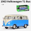 Масштаб 1/24 Welly 1963 Volkswagen T1 Bus, модель автомобиля из сплава, литье под давлением, металлические игрушечные автомобили, модель автомобиля, коллекция высокой имитации, детские подарки