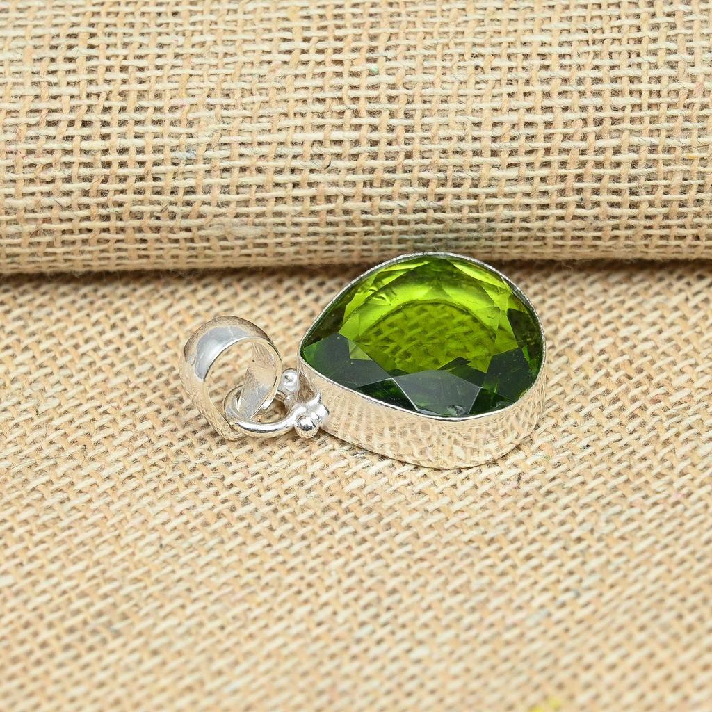 Великолепный драгоценный камень перидота стерлингового серебра 925 пробы ручной работы изысканный кулон ювелирных изделий для подарков