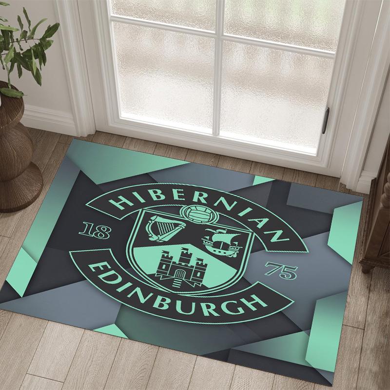 Hibernian FC Design Crystal Velvet Carpet Cozy Non?Slip Printed Rug For Bedroom Living Room Entrance