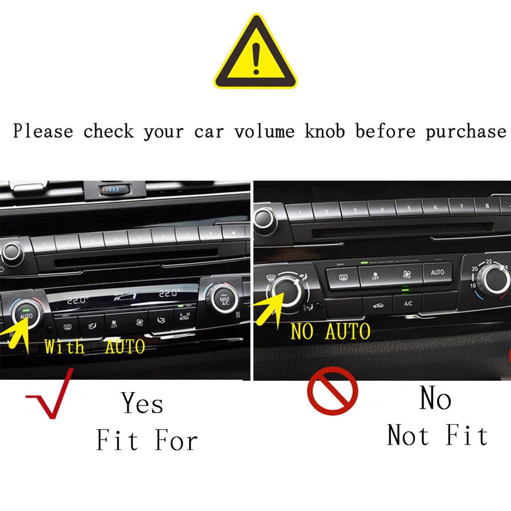 Car Air Condition/Audio Volume Control Knob Trim Ring Accesories Fit For 1 2 3 3GT 4 X1 F30 F34 F20(With AUTO Button)