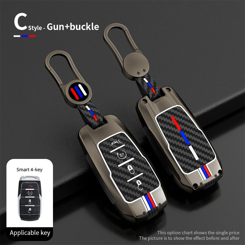 Чехол для ключа автомобиля из цинкового сплава, крышка для пультов дистанционного управления для пикапа Dodge RAM 1500 2500 3500 4500 5500 2019 2020 2025 2025, аксессуары для брелока