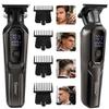 Hatteker Многофункциональная машинка для стрижки волос с цифровым дисплеем, несколько насадок-гребней, 3 варианта цвета для мужского груминга