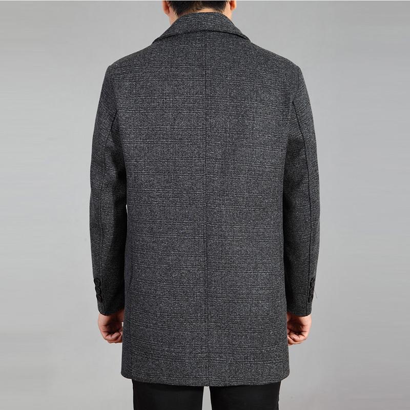 Мужское шерстяное пальто осень-зима пальто шерстяное длинное пальто бушлат мужская шерстяная куртка плюс размер 7XL