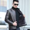 Autumn and Winter New Style Sheepskin Genuine Leather Men's Fur All-in-one Thickened Leather Jacket Middle-aged Versatile Casual Jacket Men's Clothing