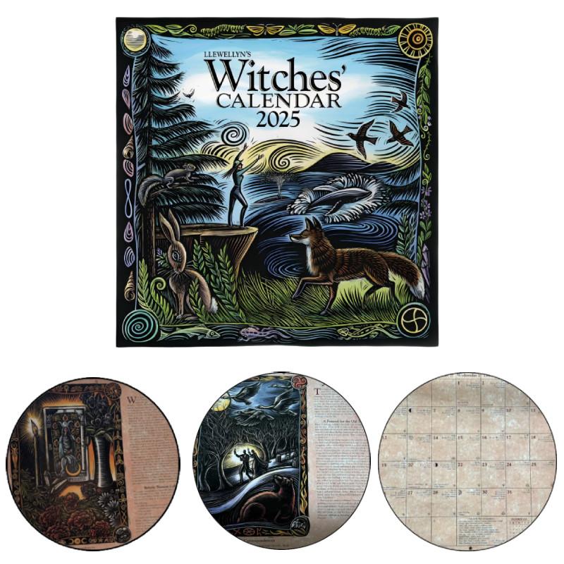 Календарь Ведьм 2025 Креативный Уникальный Настенный Календарь с Винтажным Дизайном Ведьм