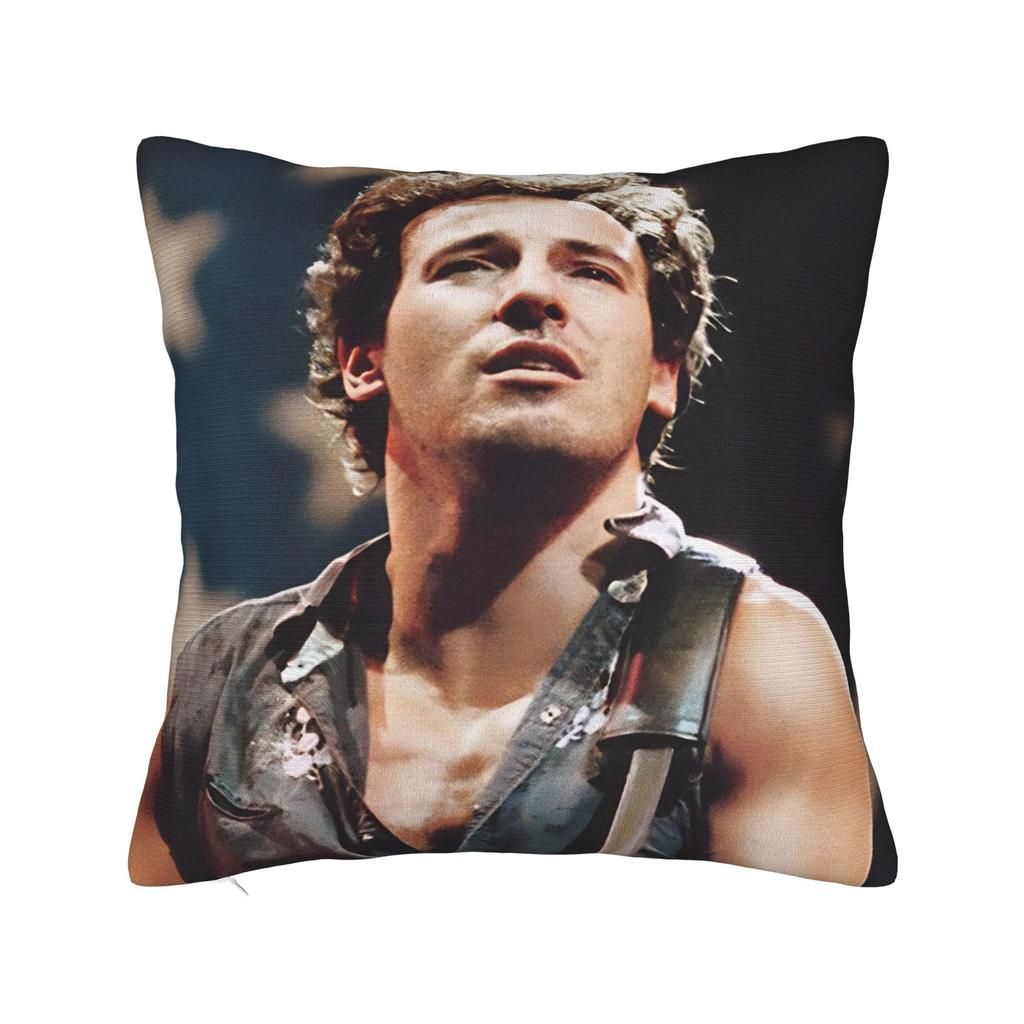 Bruce The E Street Band Springsteen Square Pillow Cases Rock USA 80s Cushion Cover Custom Decorative Pillowcase for Sofa 45x45cm