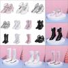 11 Styles 7.8CM Doll Wearing Play House Accessories 60cm Doll Boots Fabric Shoes Differents Color