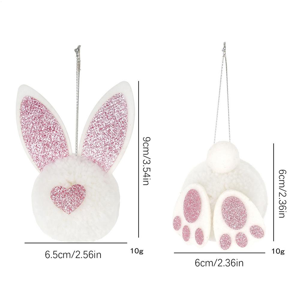 Easter Plush Bunny Ornament Hangable Cute Decoration 12 Piece Easter Plush Bunny Ornaments for Tree for Home Festivals