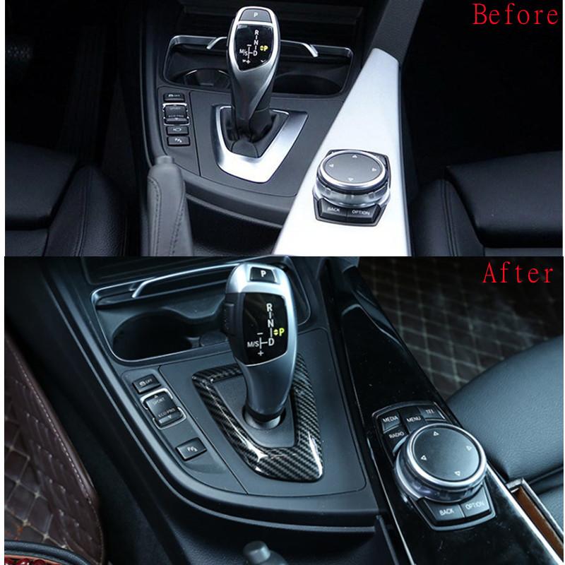 Carbon Fiber Style Car Gear Shift Panel Frame Trim Fit For BMW F20 F21 F22 F23 F30 F34 F35 F32 F33 F36 Auto