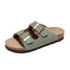 Мужские сандалии из натуральной коровьей замши с регулируемой пряжкой, летние трендовые тапочки больших размеров