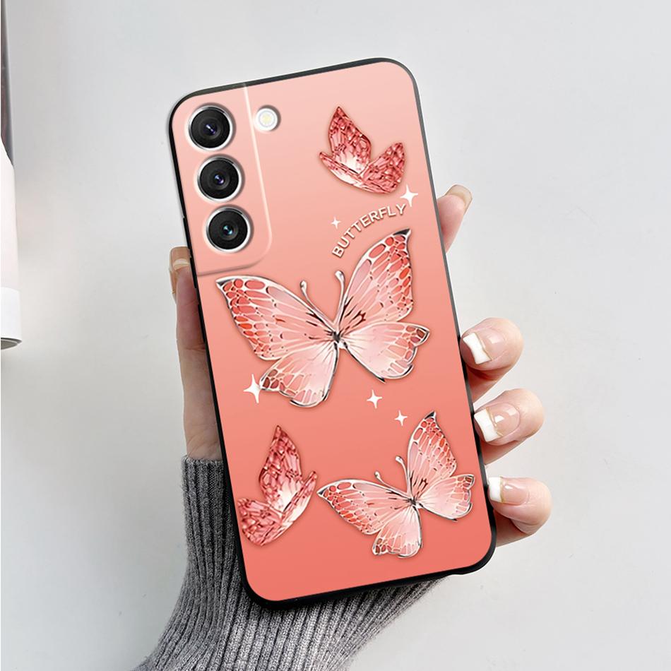 For Samsung Galaxy S22 S 22 Plus S22 Ultra S22+ Case Soft Slim Cute Bear Cartoon Frog Candy Painted Back Cover Funda Bumper Bags