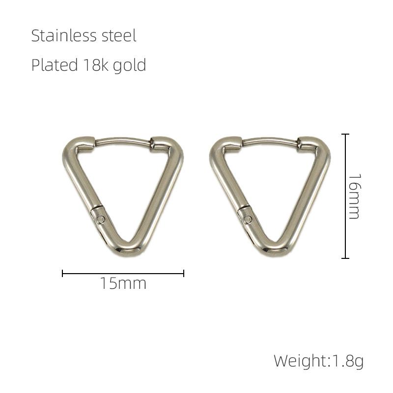 Нержавеющая сталь новые треугольные серьги-клипсы женские нишевые универсальные геометрические серьги из титановой стали