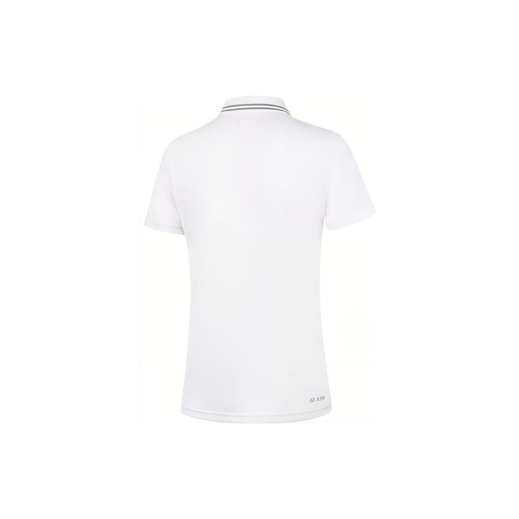 Li Ning Plain Polo Shirt With Collar Women Tops White APLT078-5