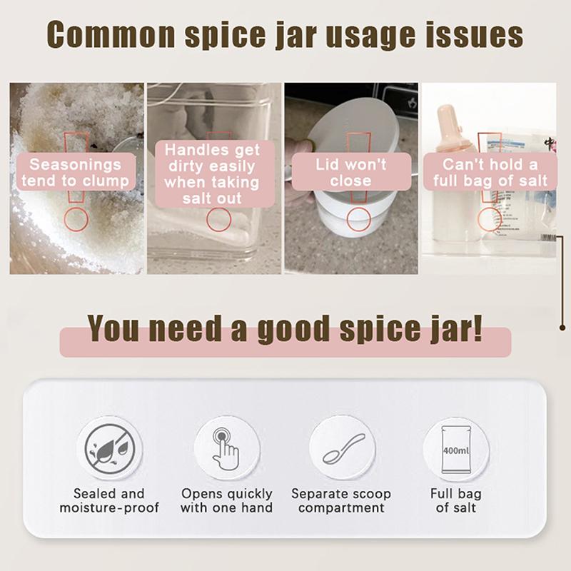 Герметичная стеклянная банка для приправ, влагонепроницаемый, герметичный контейнер для сахара и соли, пыленепроницаемые баночки для специй, бутылка, кухня