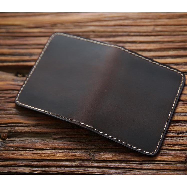 Кожаные чехлы для карт в стиле ретро Crazy Horse, мужской первый слой из воловьей кожи, держатель для кредитных карт, кошелек ручной работы, короткий ультратонкий тонкий чехол для удостоверения личности водителя