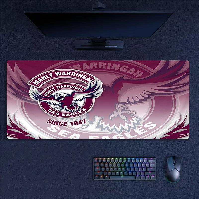 Manly Warringah Sea Eagles Color Mouse Pad Large Gaming Table Cushion Non-slip Laptop Tablet Big Mousepad XXL Mat Mini PC Playmat With Lock edge