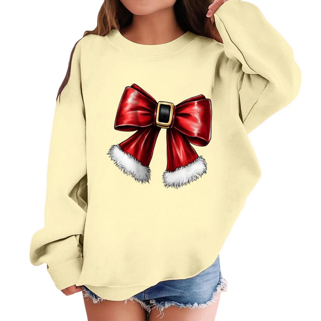 Children's Fashionable Casual Long-sleeved Loose Christmas Print Pullover Sweatshirt