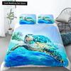 Sea Turtle Duevt Cover Set King Size Ocean Turtle Themed Comforter Cover for Teens Boys and Girls Soft Polyester Quilt Cover