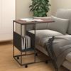 VidaXL Side Table with Wheels Black 55x36x63.5 Cm Engineered Wood 343108