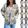 Women's Fashion Casual Halloween Printed Sweatshirt Long Sleeve With Pocket Cardigan Jacket Zipper Hoodie Coat