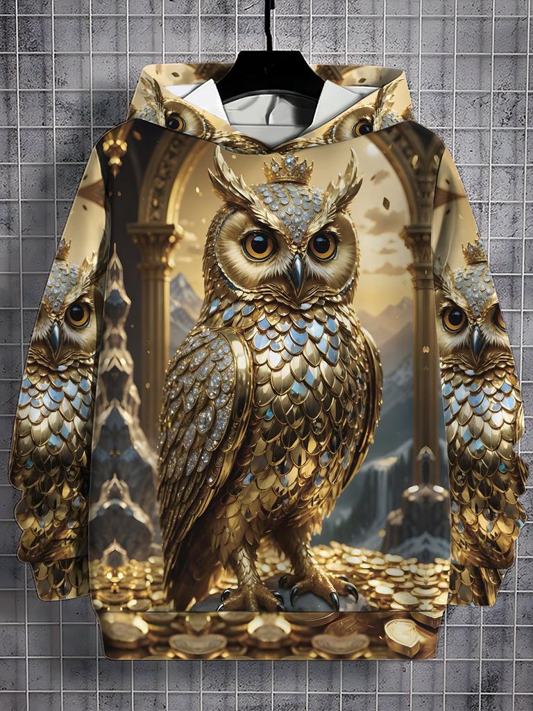 Винтажные толстовки с 3D-принтом совы, мужская модная толстовка с капюшоном, с совами, птицами, худи, пуловеры, спортивный костюм в стиле Харадзюку, мужская одежда