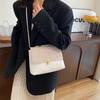 Trendy Large Capacity Woven Texture Crossbody Bag For Women In Versatile Black White Orange Brown